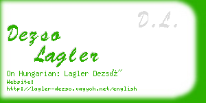 dezso lagler business card